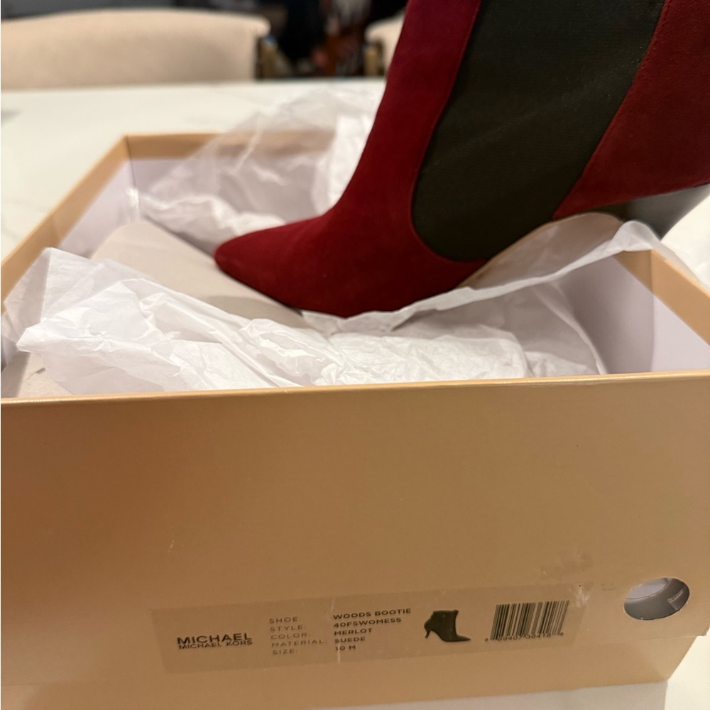 Michael Kors Burgundy and Black Ankle Boots